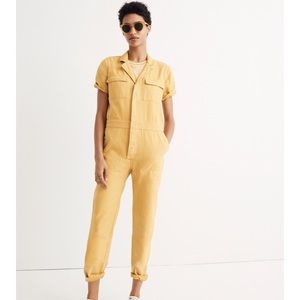 NWT Yellow Short-Sleeve Coverall Jumpsuit